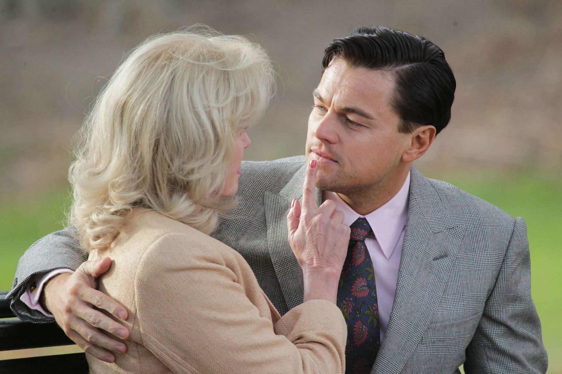 Lumley and DiCaprio in the movie (Image via Getty)